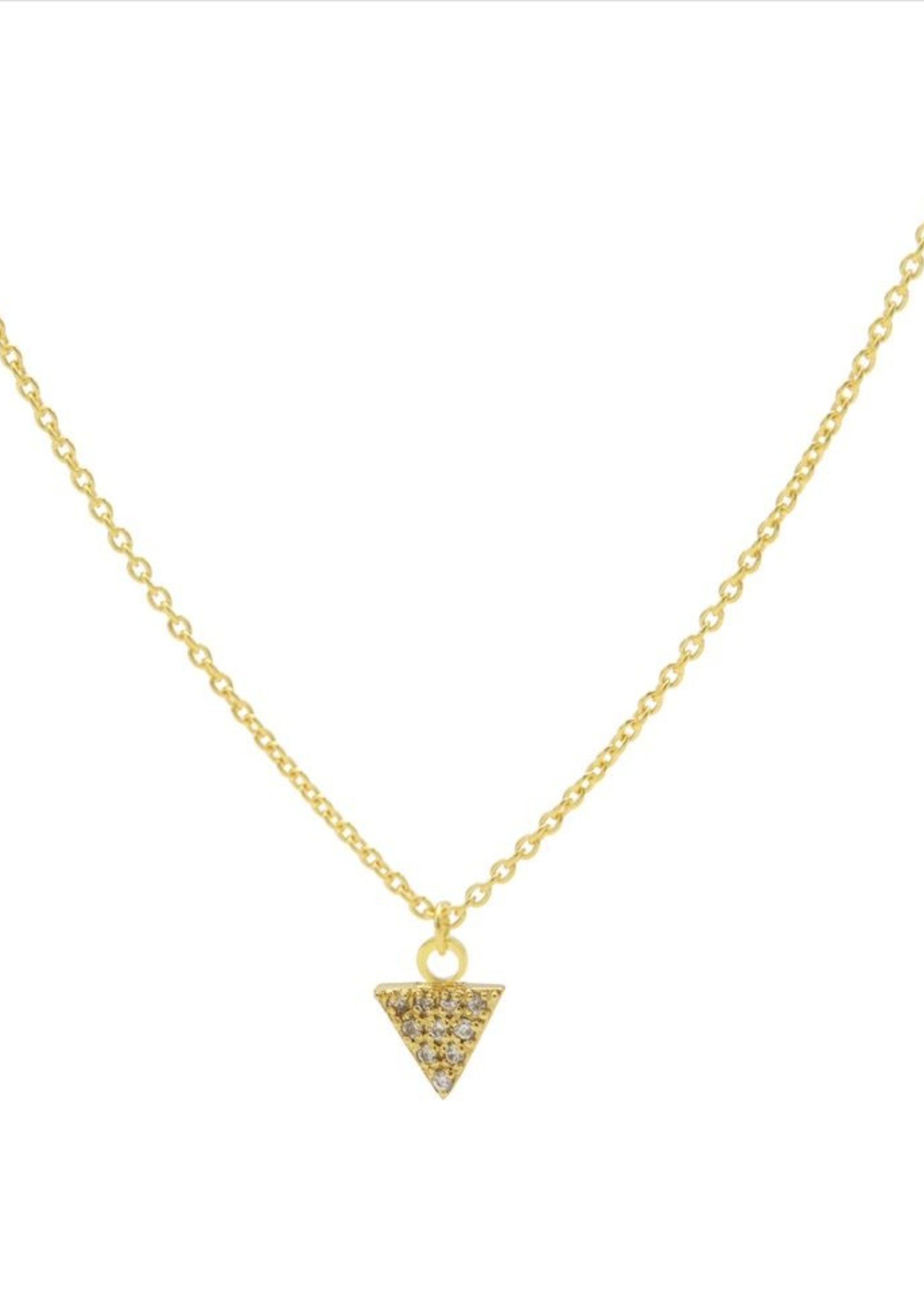 Karma Necklace Zirconia Triangle Goldplated