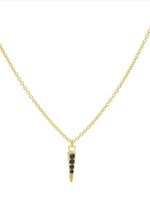 Karma Necklace Black Zirconia Cone Goldeplated