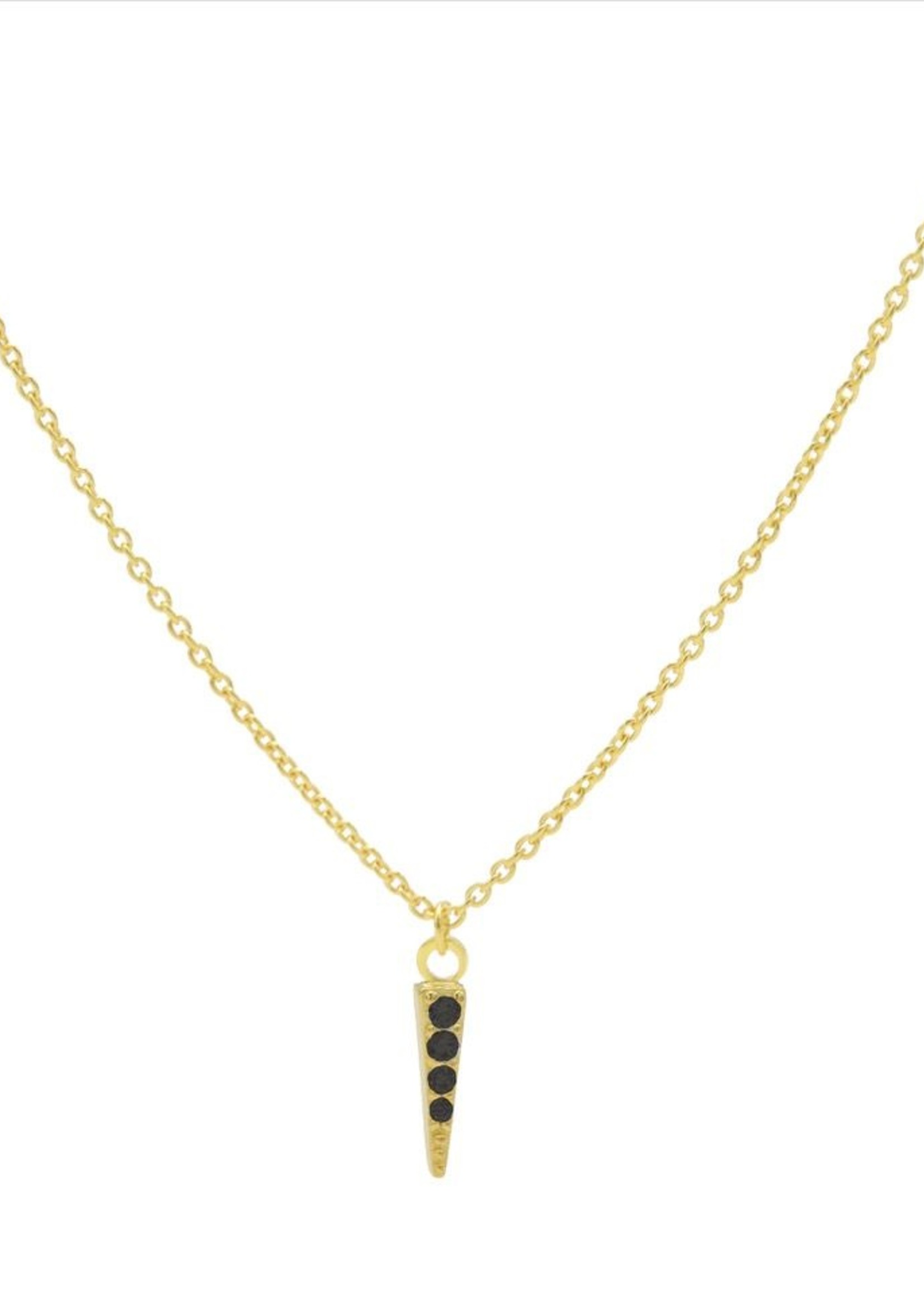 Karma Necklace Black Zirconia Cone Goldeplated