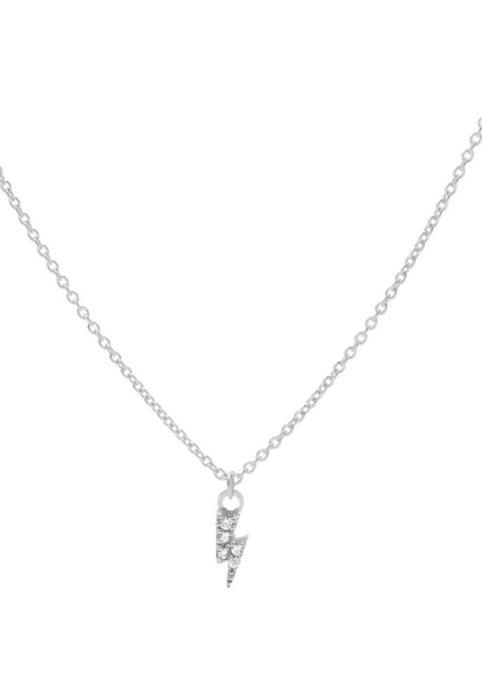 Karma Necklace Zirconia Lightning Silver