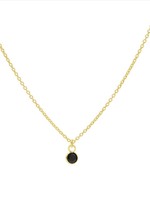 Karma Necklace Black Zirconia Dot Goldplated