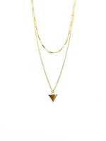 Karma Double Necklace Tubes Triangle Goldplated