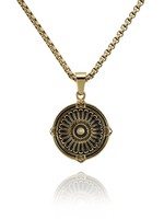 Croyez Medaillon w/ round boxchain 14k gold 65cm