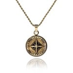 Croyez Compass w/ roundboxchain 14k gold 65cm