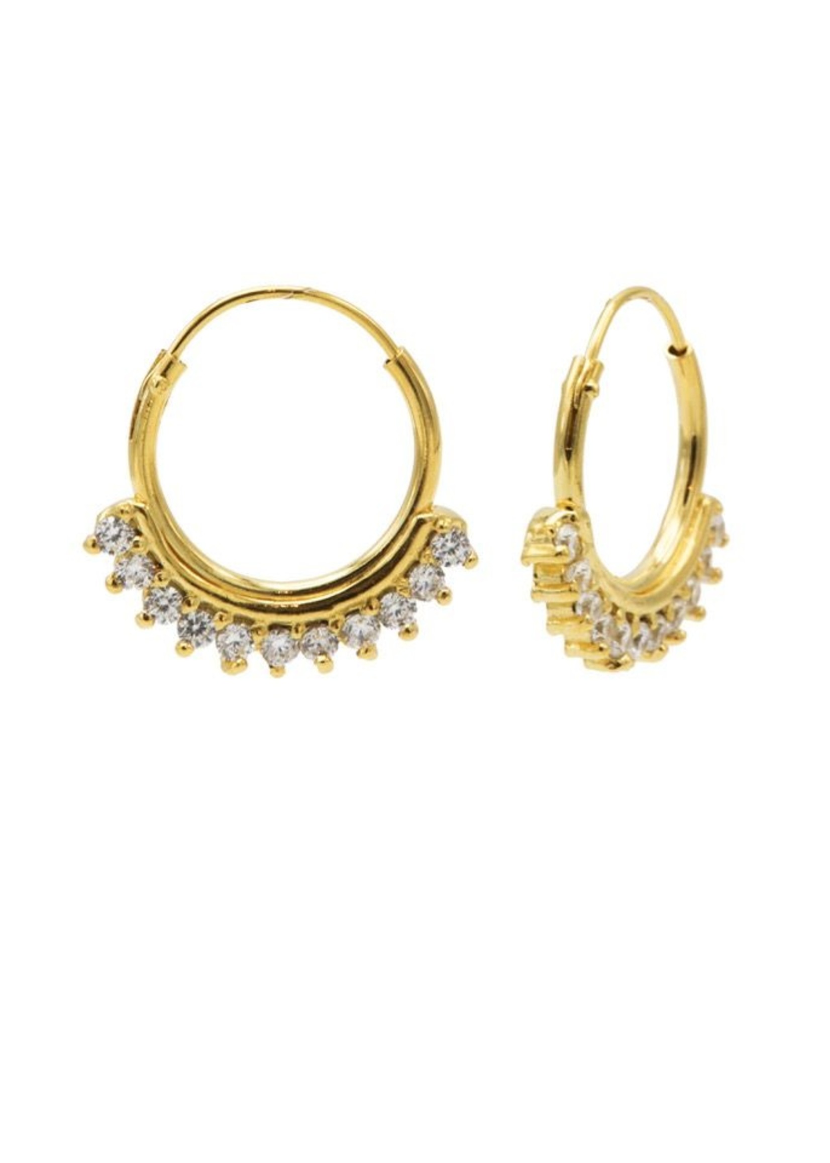 Karma Hoops Symbols Solid Zirconia Row Goldplated Set