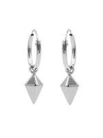 Karma Hoops Symbols Square Cone Silver Set