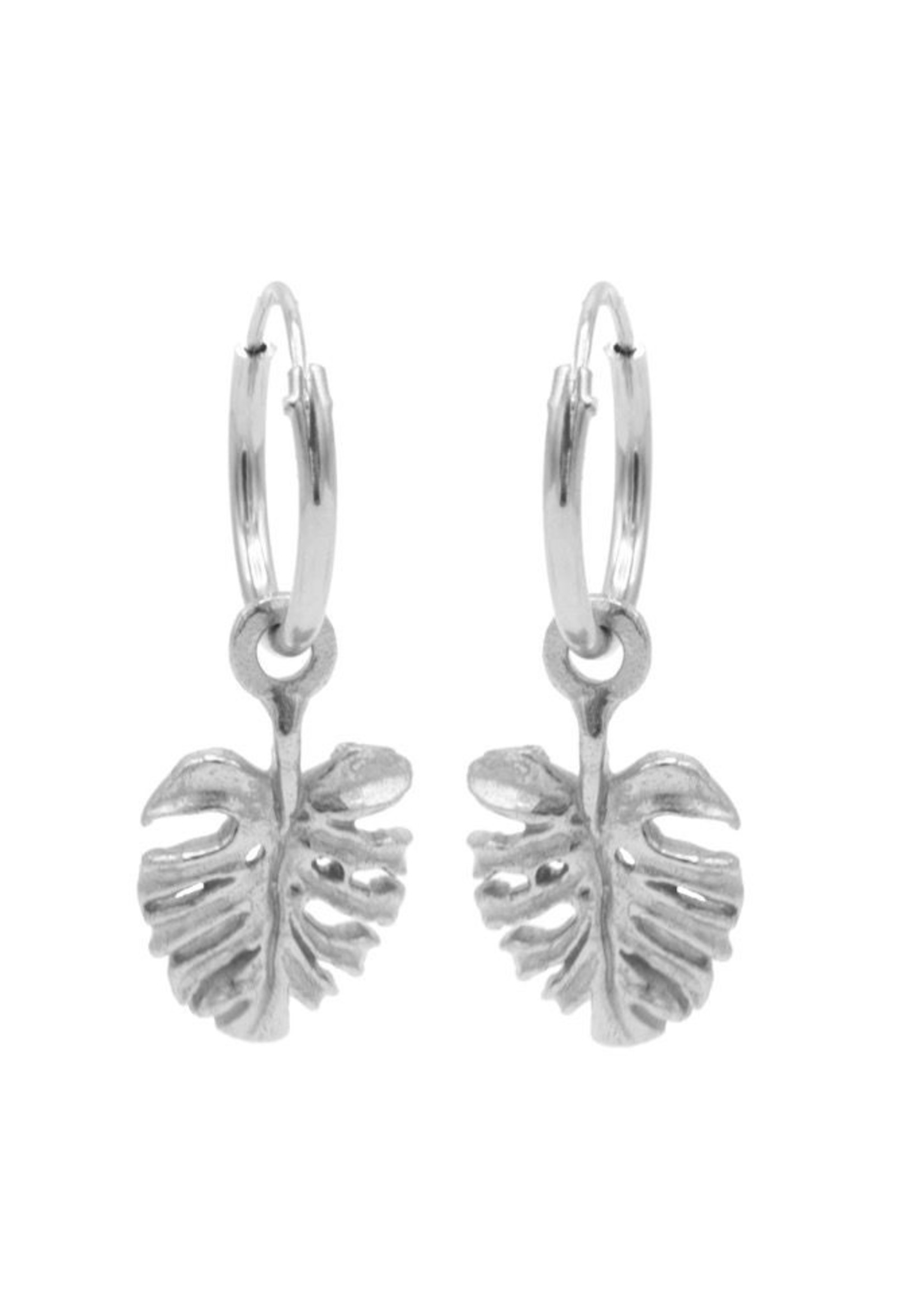 Karma Hoops Symbols Leaf 2 Silver Set