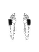 Karma Chain Black Zirconia Single Square Silver Set