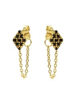 Karma Chain Black Zirconia Diamond Goldplated Set