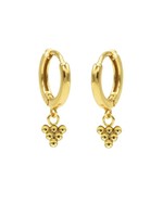 Karma Hinged Hoops Symbols 6 Dots Goldplated Set