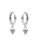 Karma Hinged Hoops Symbols 6 Dots Silver Set