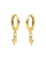 Karma Hinged Hoops Symbols Lightning Goldplated Set