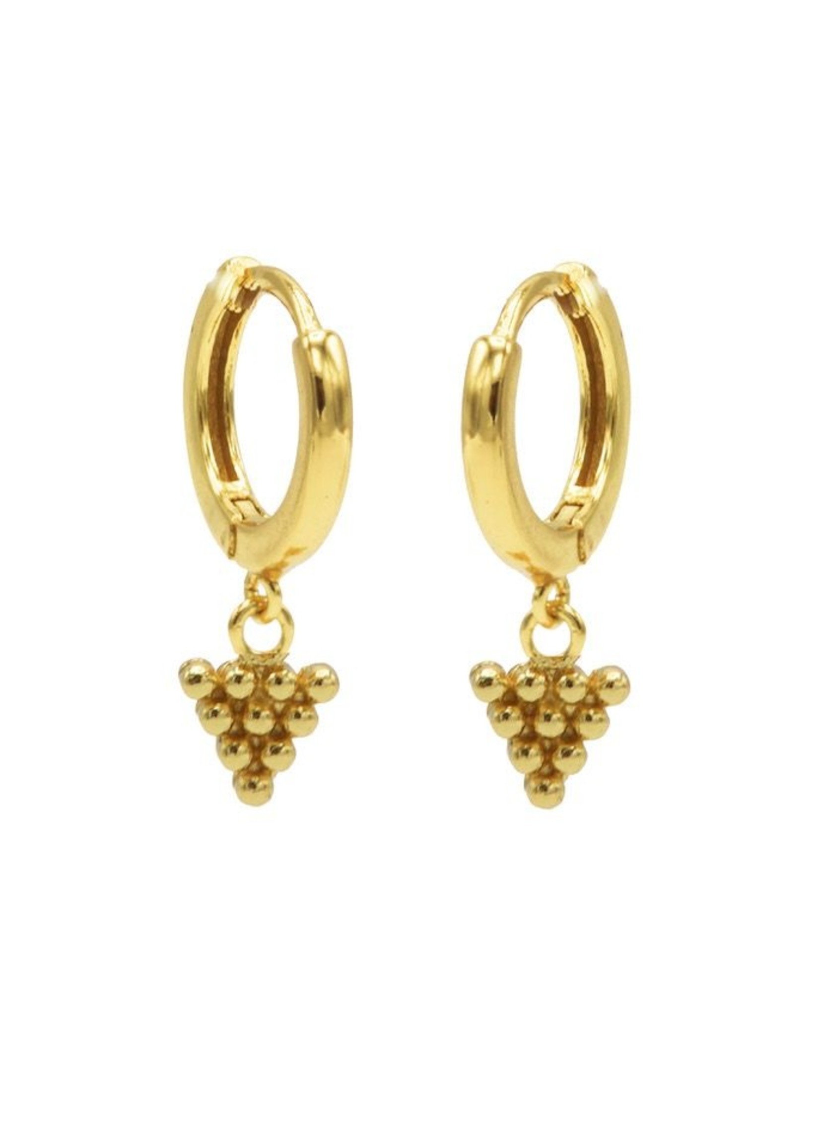 Karma Hinged Hoops Symbols Dots Triangle Goldplated Set