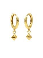 Karma Hinged Hoops Symbols Stud Goldplated Set