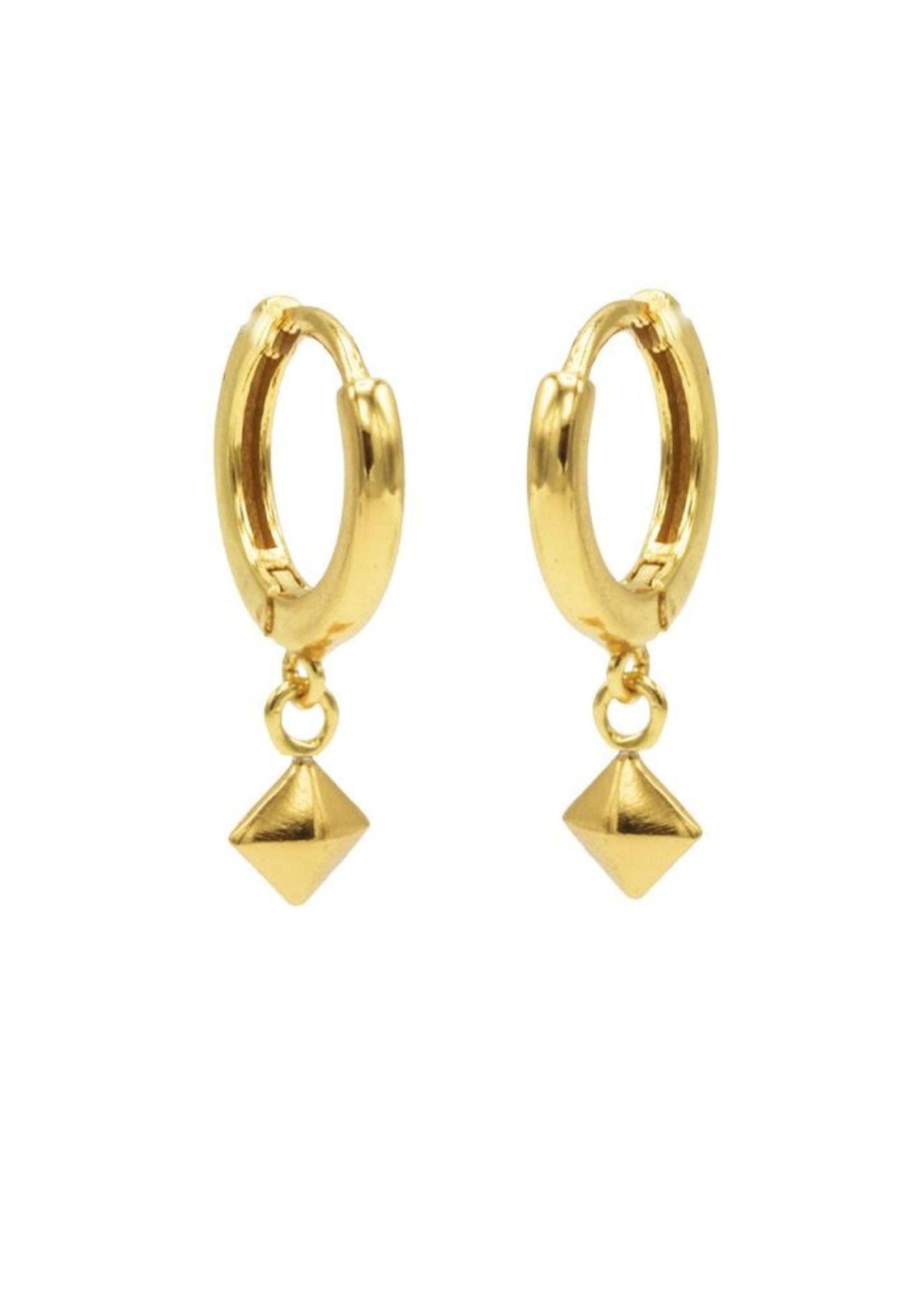 Karma Hinged Hoops Symbols Stud Goldplated Set