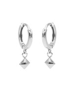 Karma Hinged Hoops Symbols Stud Silver Set