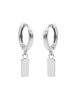 Karma Hinged Hoops Symbols Mini Rectangle Silver Set