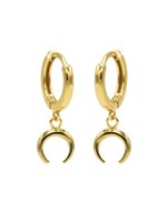 Karma Hinged Hoops Symbols Tigertooth Goldplated Set