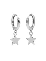 Karma Hinged Hoops Symbols Star Silver Set