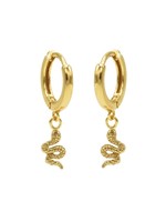 Karma Hinged Hoops Symbols Snake Goldplated Set