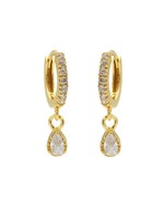 Karma Zirconia Hinged Hoops Symbols Drop Goldplated Set