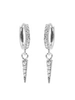 Karma Zirconia Hinged Hoops Symbols Cone Silver Set