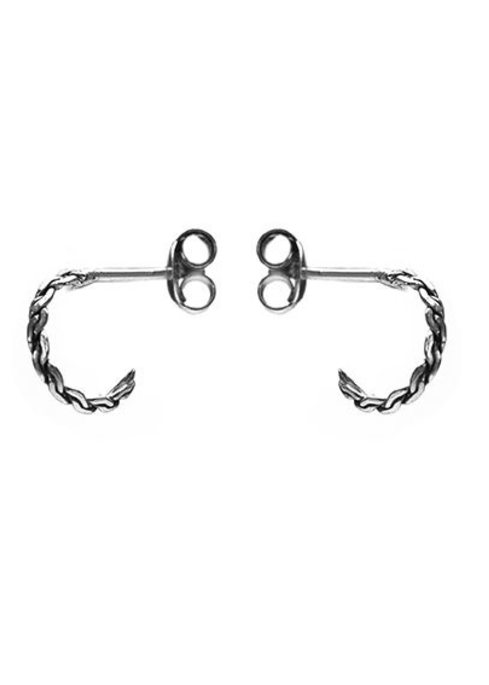 Karma Symbols XL Braided Half Hoop Small Silver Set