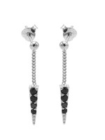 Karma Chainstuds Black Zirconia Cone Silver Set