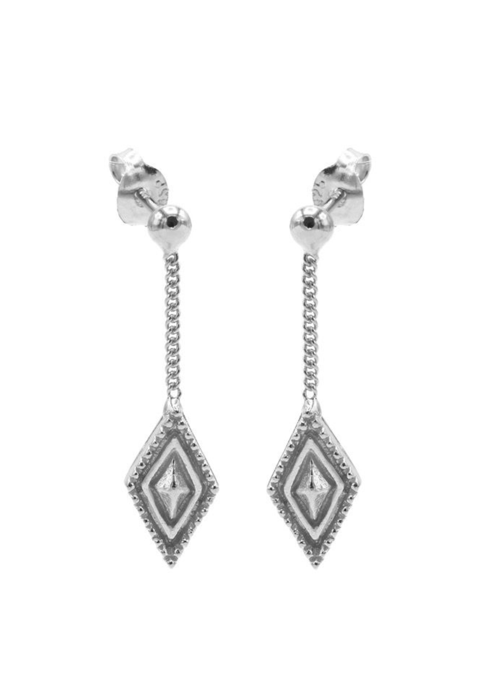 Karma Chainstuds Dots Line Diamond Silver Set