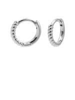 Karma Plain Hinged Hoops Half Twisted 10MM Silver Set