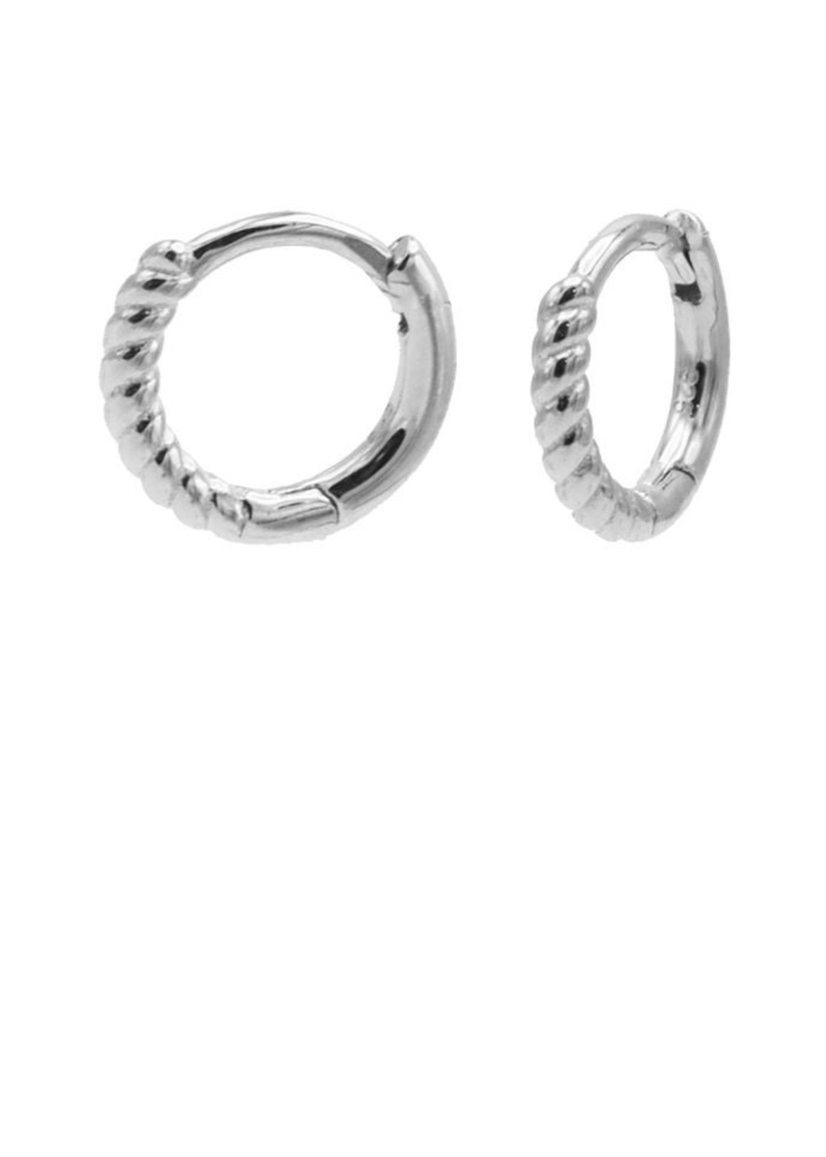 Karma Plain Hinged Hoops Half Twisted 10MM Silver Set