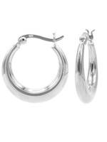 Karma Plain Drop Hoops Silver MEDIUM Set