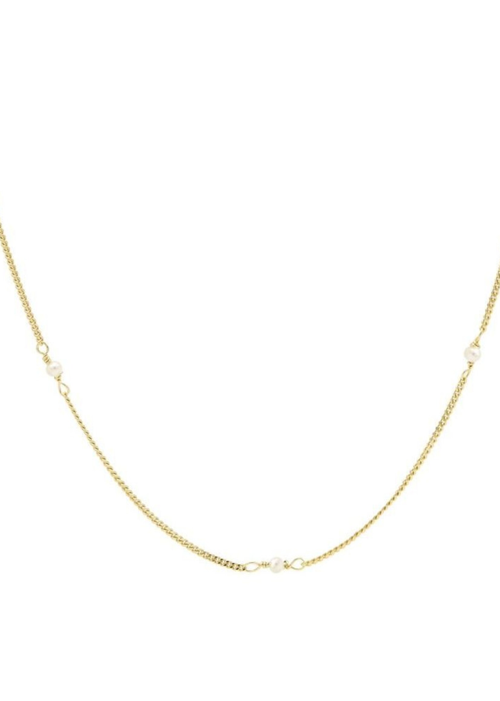 Karma Necklace Tiny Pearls Goldplated