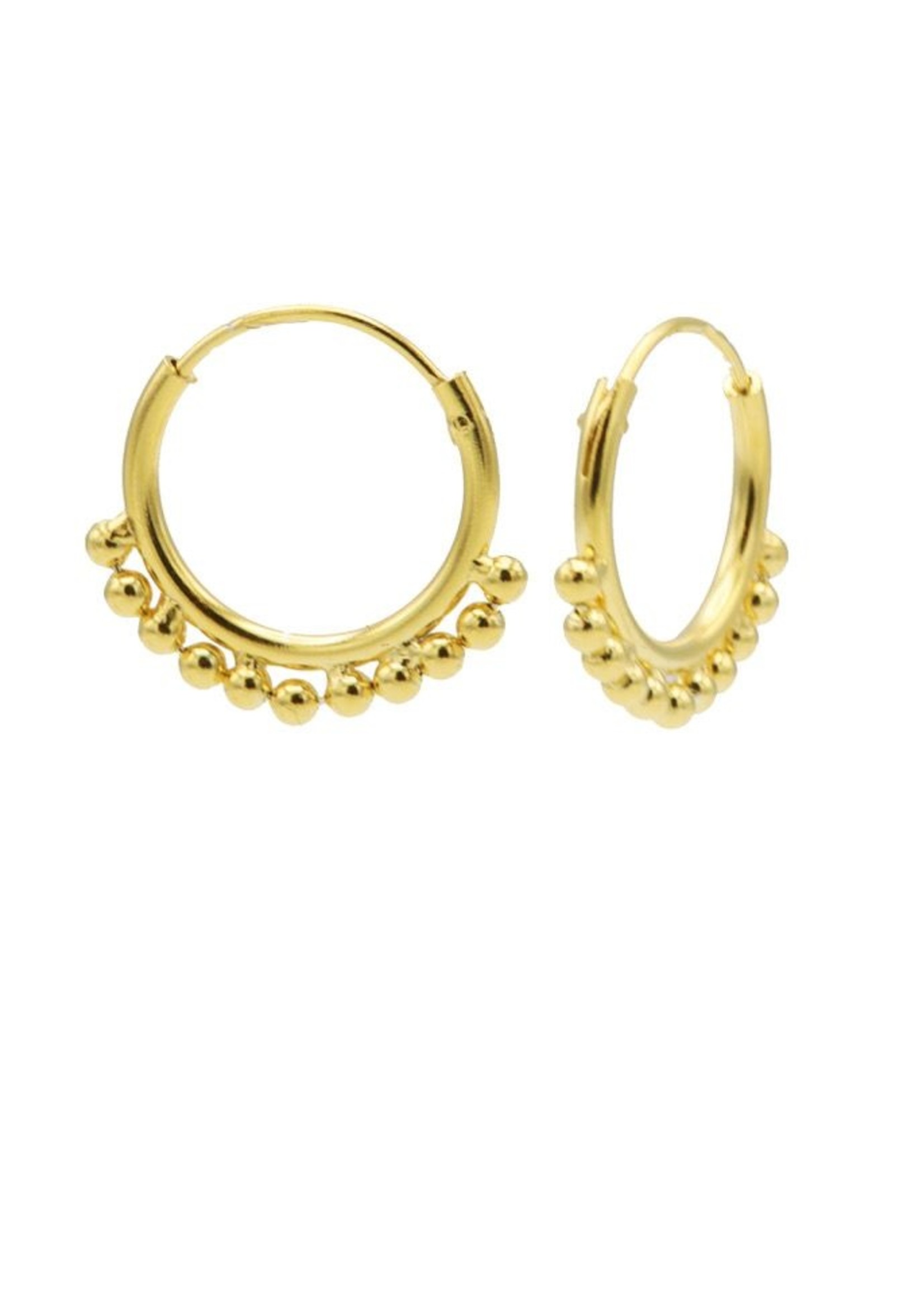 Karma Hoops Symbols Solid Dots Row Goldplated Set