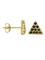 Karma Karma Black Zirconia Symbols Triangle 2 Goldplated Set