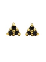 Karma Karma Black Zirconia Symbols Triple Dots Goldplated