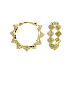 Karma Plain Hinged Hoops Diamond Spike Goldplated 15MM Set