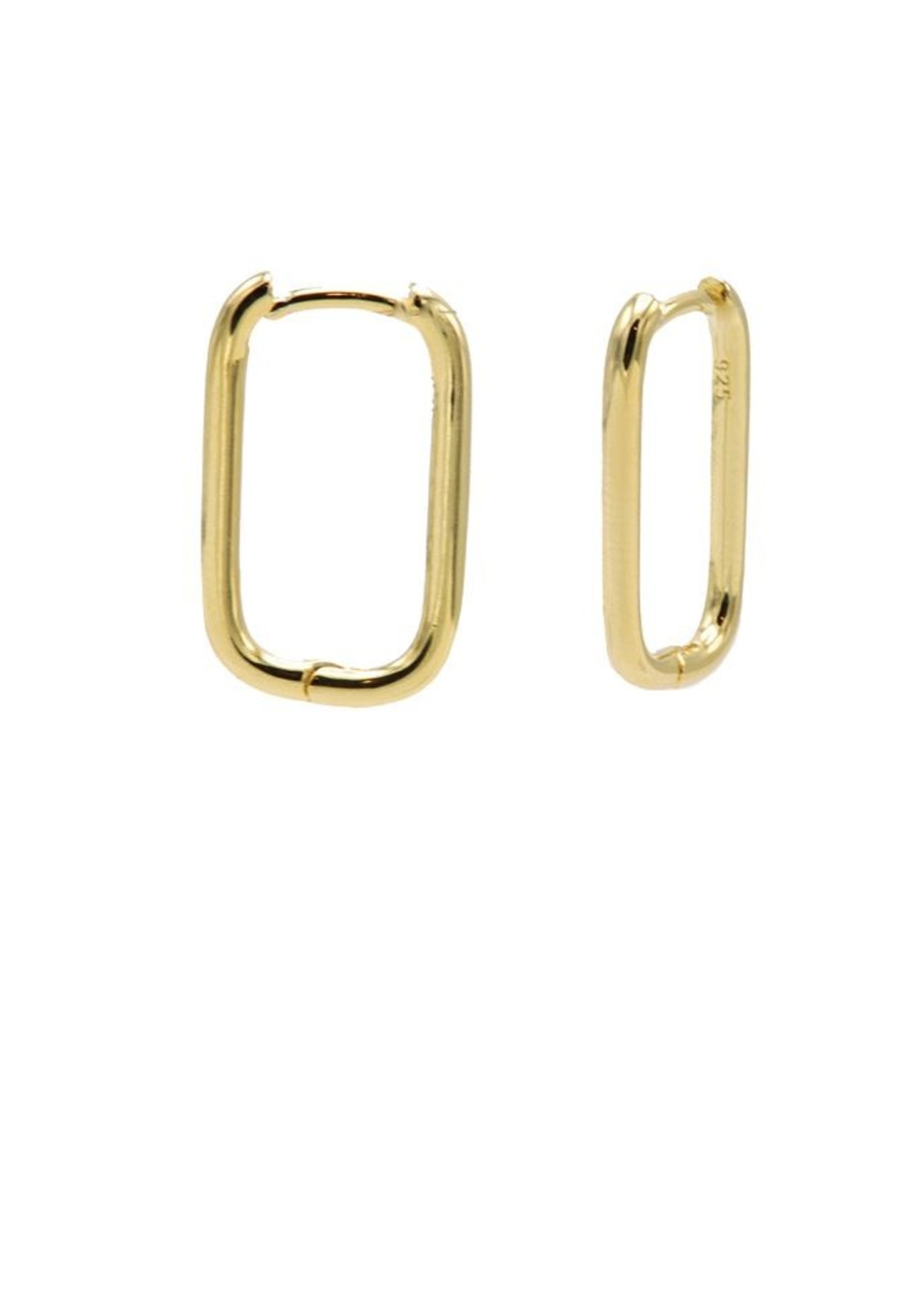 Karma Plain Hinged Hoops Round Square Goldplated 20MM Set