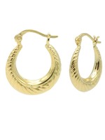 Karma Plain Hoops Twisted Ribled 20MM Goldplated Set