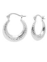 Karma Plain Hoops Twisted Ribble 20MM Silver Set