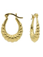 Karma Plain Hoops Swirly Drop 17MM Goldplated Set