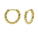 Karma Plain Hinged Hoops Twister Goldplated 12MM Set