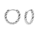 Karma Plain Hinged Hoops Twister Silver 12MM Set