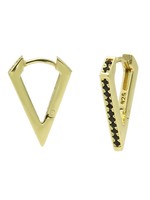 Karma Plain Hinged Hoops Black Zirconia V Goldplated Set