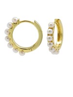 Karma Plain Hinged Hoops Pretty Pearls 13MM Goldplated Set