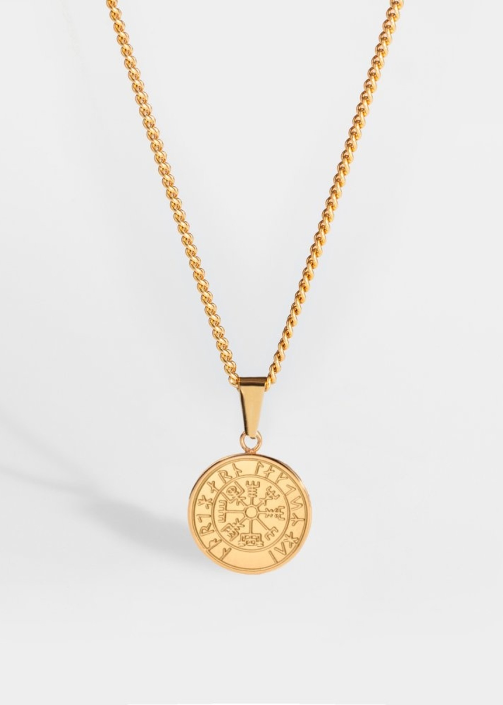 Northern Legacy NL Minimal Vegvisir Pendant Necklace - Silver Tone