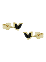 Karma Karma Zirconia Symbols Double Black Leaves Goldplated