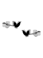 Karma Karma Zirconia Symbols Double Black Leaves Silver