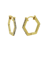 Karma Hinged Hoops Hexagon Goldplated