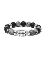 Buddha to Buddha 925 Sterling Zilveren 188 MG - Spirit Bead Mix Grey Picasso Jasper Bracelet